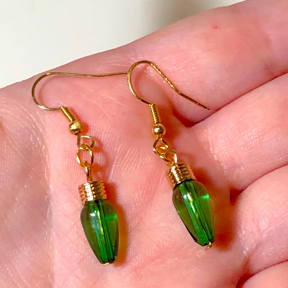 Handmade Christmas bulb earrings